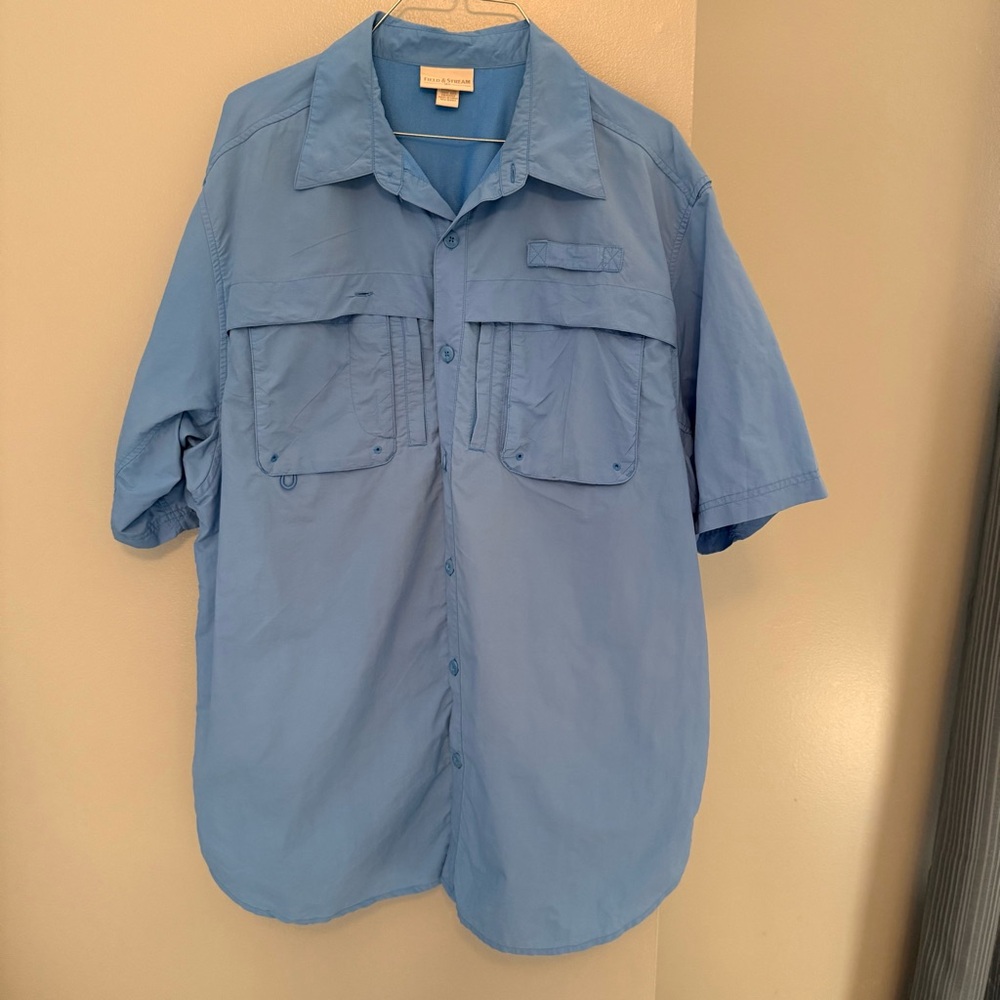 Field & Stream Light Blue Fishing Outdoors Casual Shirt Men’s XL